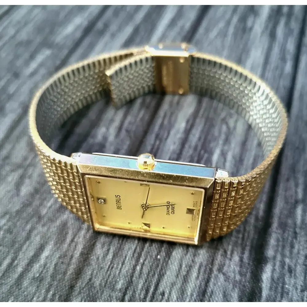 Rare Condition Benrus‎ Diamond Retro Mens Watch New Battery
